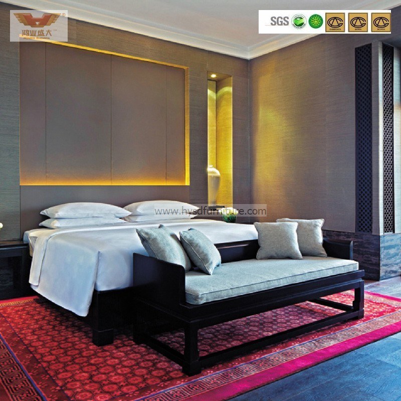 Modern Customized Wooden Hotel Bedroom Furniture Bedroom Set (HY-039)