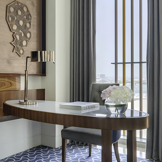 Hba Design Vintage Wooden Hotel Writing Desk With Drawers​