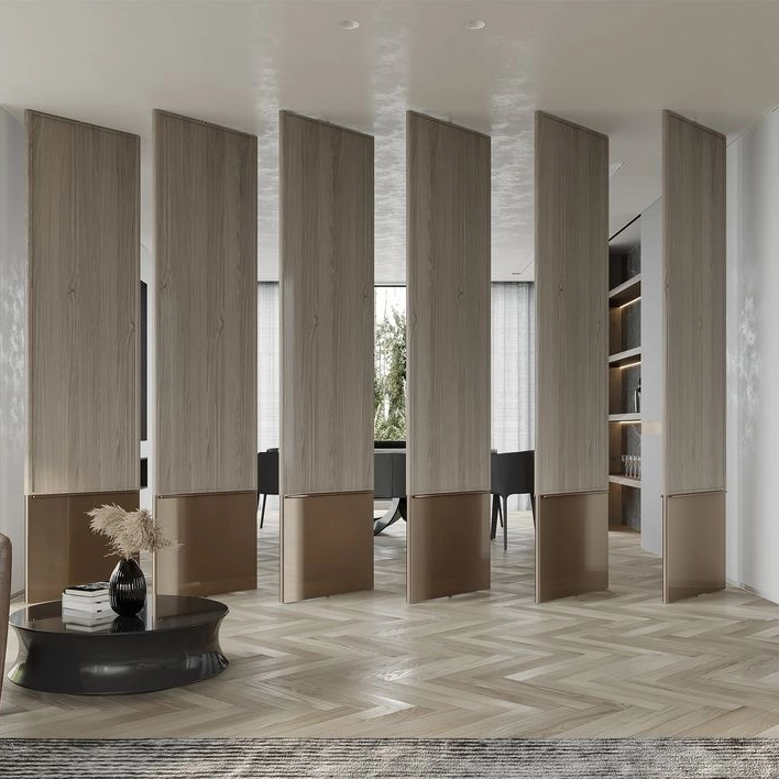Banquet Hall Hotel Restaurant Sliding Folding Wooden Movable Soundproof Partition Wall