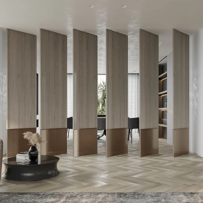 Banquet Hall Hotel Restaurant Sliding Folding Wooden Movable Soundproof Partition Wall