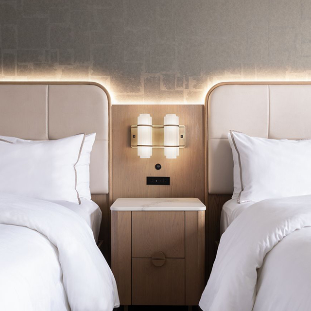 Contract Furniture Hotel Wooden Night Stand Bedside Table