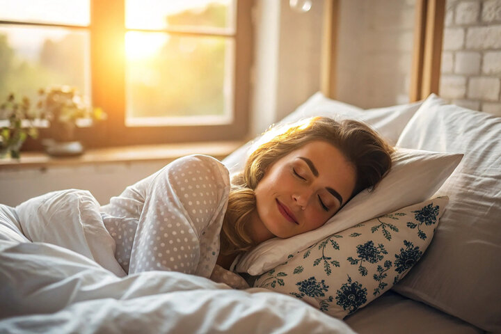 Deep sleep in hotel bed feeling so relax and comfortable