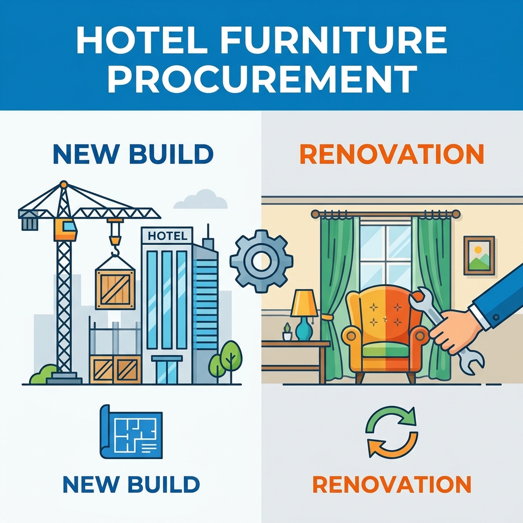 Nowy hotel a projekt renowacji: czym r&oacute;żnią się wymagania dotyczące zam&oacute;wień mebli