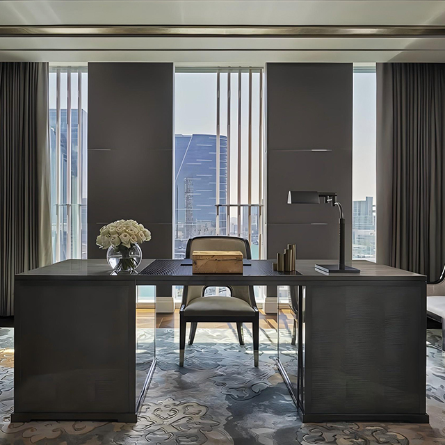 Hba Design Vintage Wooden Hotel Writing Desk With Drawers​