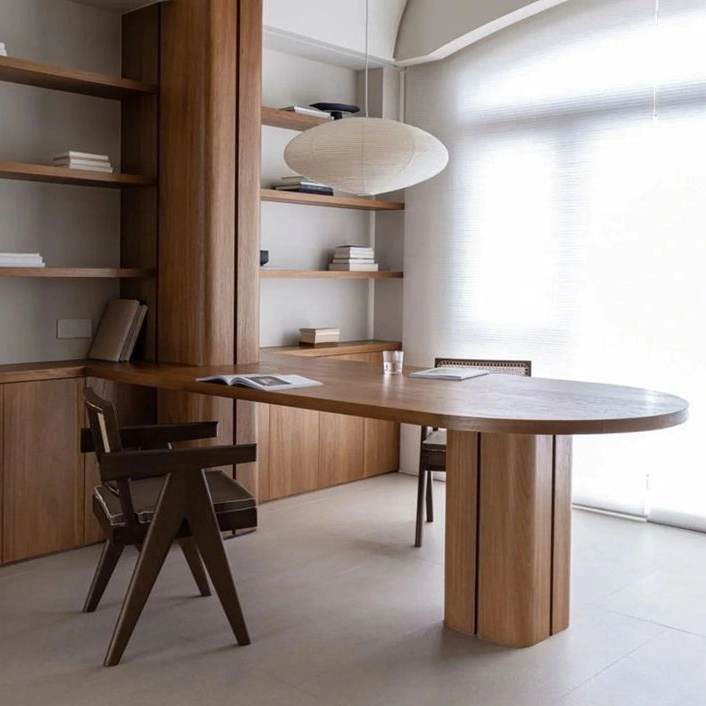 Luxury 5 Star Hotel Suite Curved Shape Office Space Furntiure Study Working Computer Writing Desk
