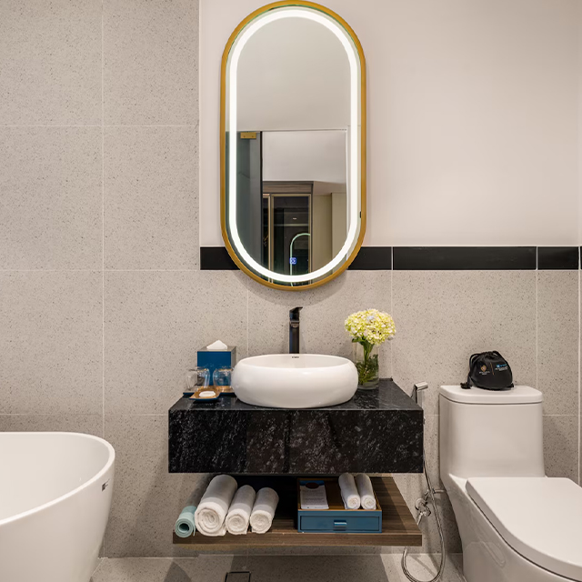 Custom Hotel Bathroom Vanity Resort Suite Furniture