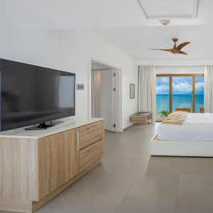 TV Cabinet Modern Wood Grain Design for Hotel Guest Room