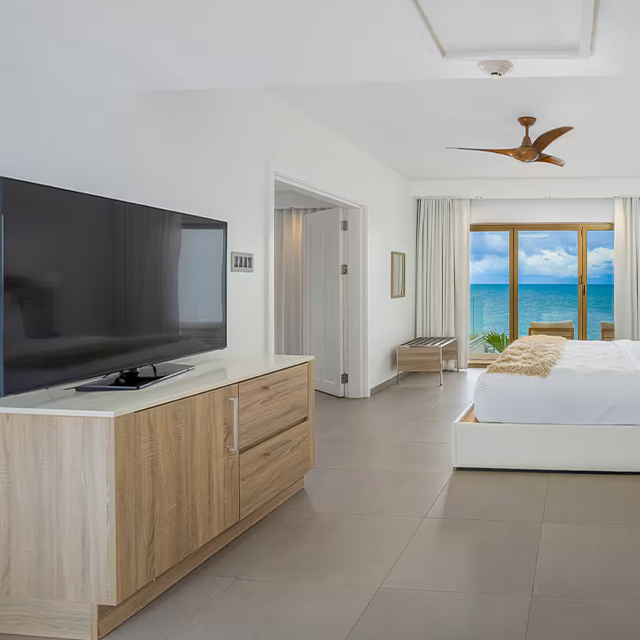 TV Cabinet Modern Wood Grain Design for Hotel Guest Room