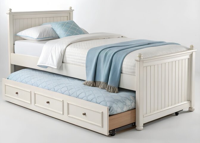 White Twin Trundle Bed