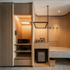 Hotel Suite Bedroom Furniture Open Wall-Mounted Storage Closets Cabinets Wood Wardrobe with Drawers