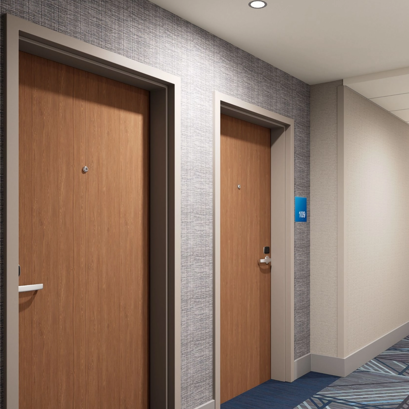 Customized Security Door Interior Soundproof Fireproof Wooden Door for Villa Apartment Hotel Office School