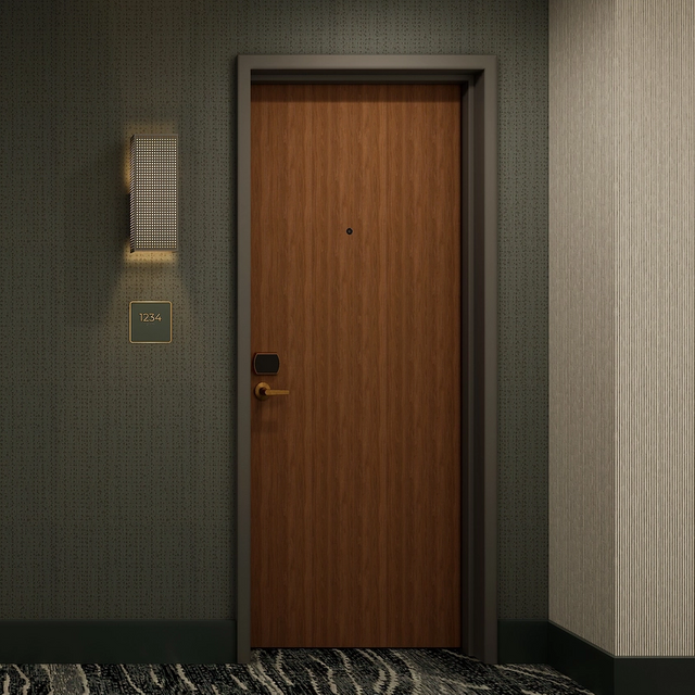 Customized Security Door Interior Soundproof Fireproof Wooden Door for Villa Apartment Hotel Office School