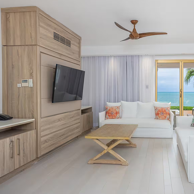 TV Cabinet Modern Wood Grain Design for Hotel Guest Room