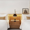 Factory Price High End Fixed Furniture Hotel Wooden Night Stand