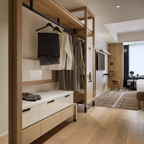 Apartment Hotel Bedroom Furniture Eco-Friendly Wooden Cabinet Storage Wardrobe Closet