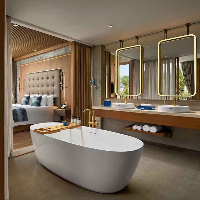 Custom Hotel Bathroom Vanity Resort Suite Furniture