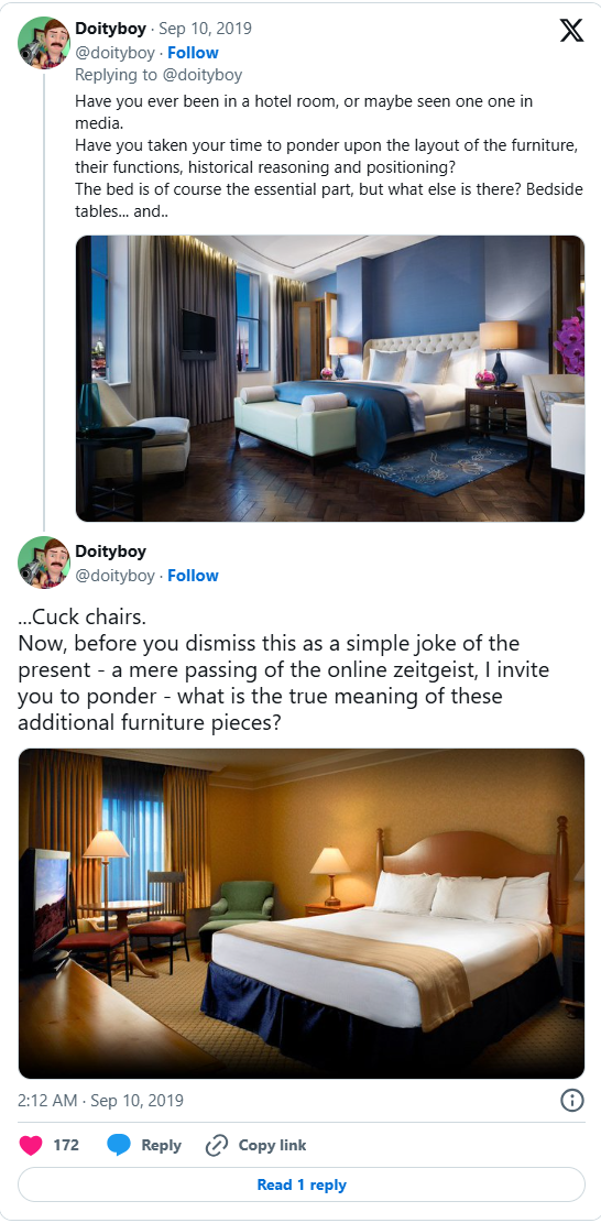 Cuck chair in twitter