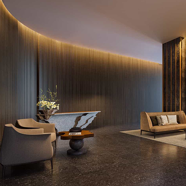 Foshan Factory Direct Background Interior Decoration Wood Hotel Wall Panels