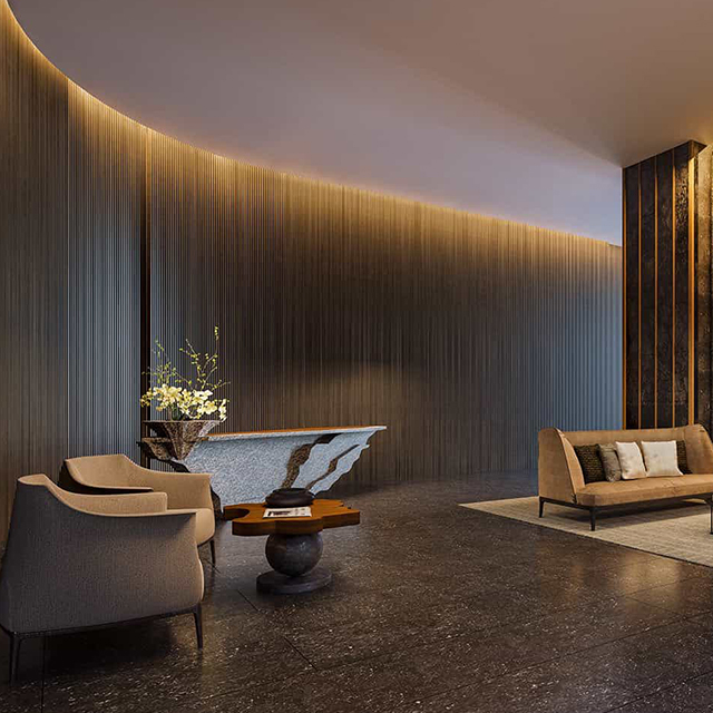 Foshan Factory Direct Background Interior Decoration Wood Hotel Wall Panels