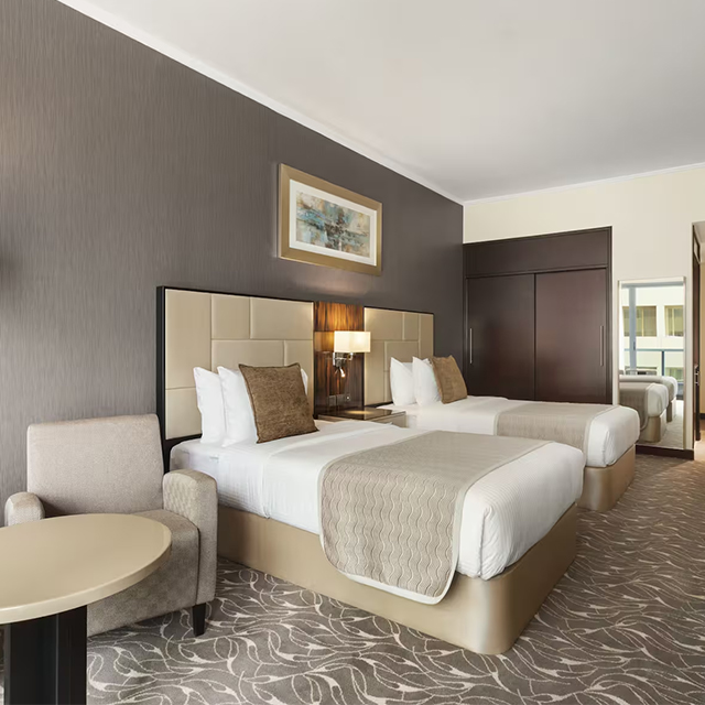 Wooden Hotel Bed and Desk for Commercial Suites