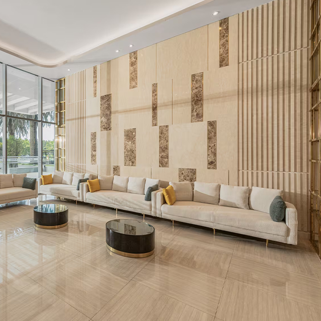 Wood Wall Panel Cladding for Hospitality Fixed Furniture