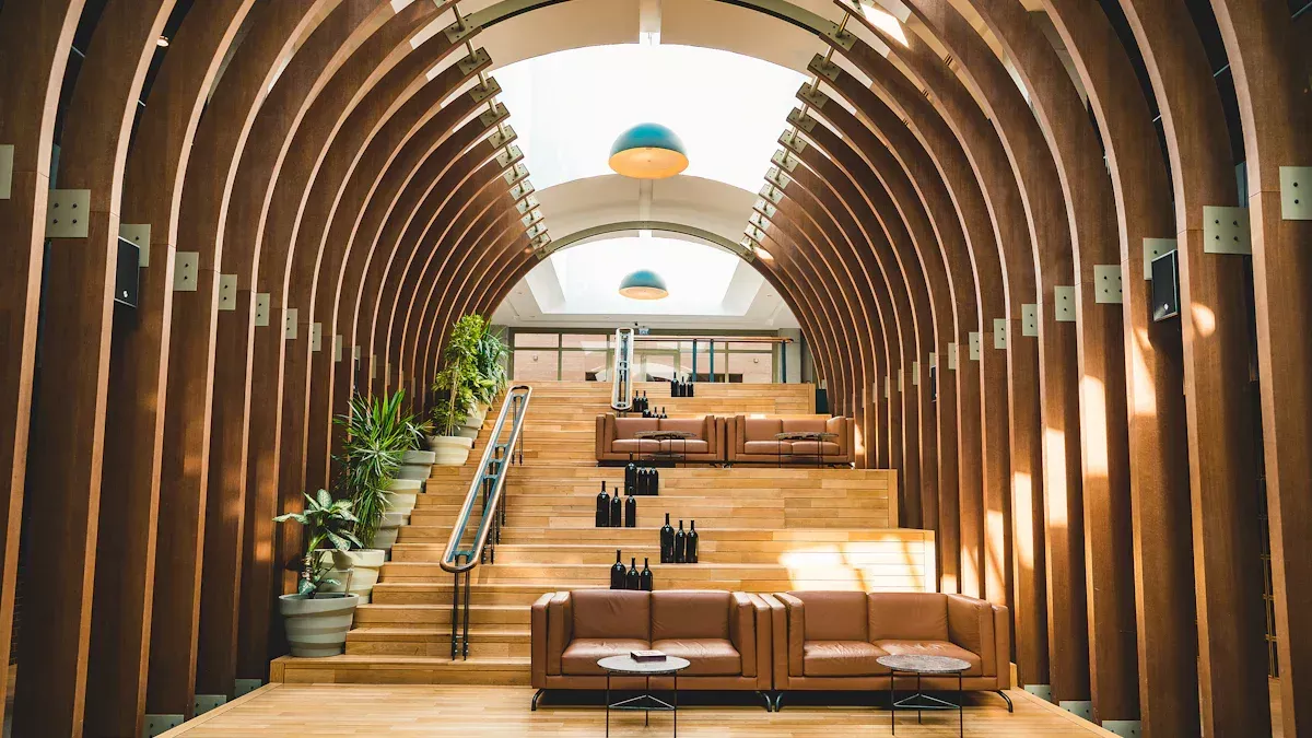 White oak veneer choice for hotel design