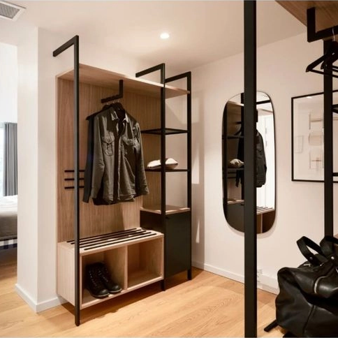 Apartment Hotel Bedroom Furniture Eco-Friendly Wooden Cabinet Storage Wardrobe Closet