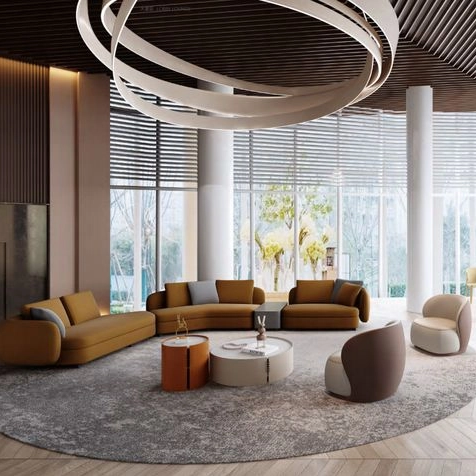 Commercial 5 Star Hotel Furniture Leisure Sofa Chair Lounge Hotel Lobby Area Public Furniture