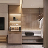 Hotel Suite Bedroom Furniture Open Wall-Mounted Storage Closets Cabinets Wood Wardrobe with Drawers