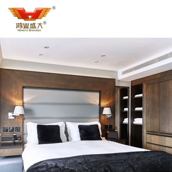 Low Price 4 Star Hotel Furniture Wooden Bed Room Set