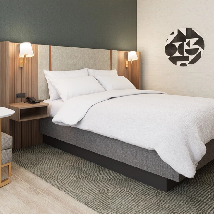 Luxury Villa Apartment Hotel Furniture Double Bed Queen King Size Bed Bedroom Set Hotel Bed