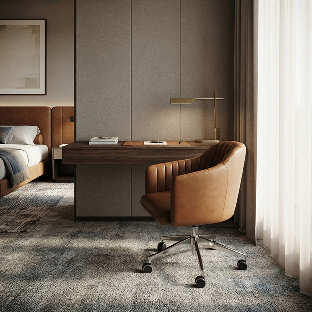 Guestroom Swivel Leather Desk Chair for Modern Hotel