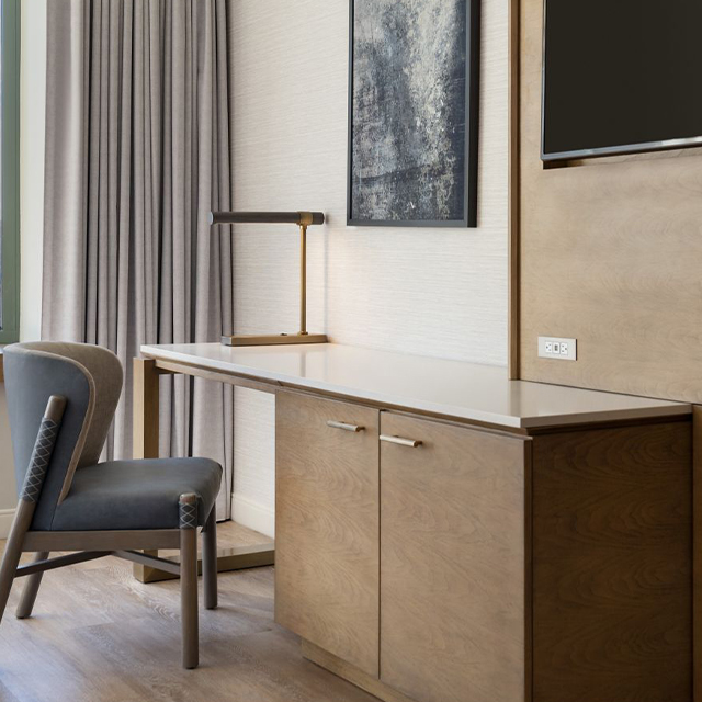 Built-in Furniture Solution Hotel Writing Desk for Hospitality Guest Room