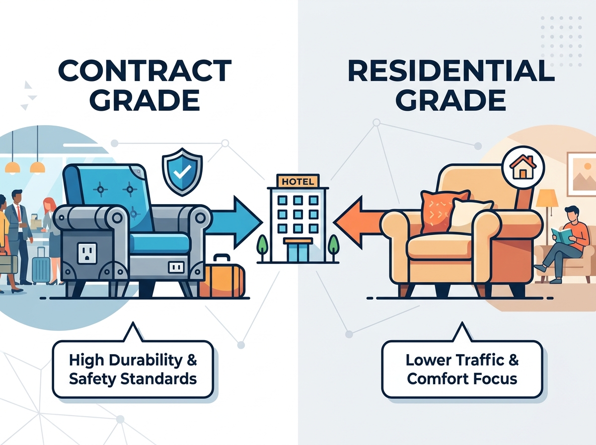 Contract Furniture vs Residential Furniture Comparison in Hospitality