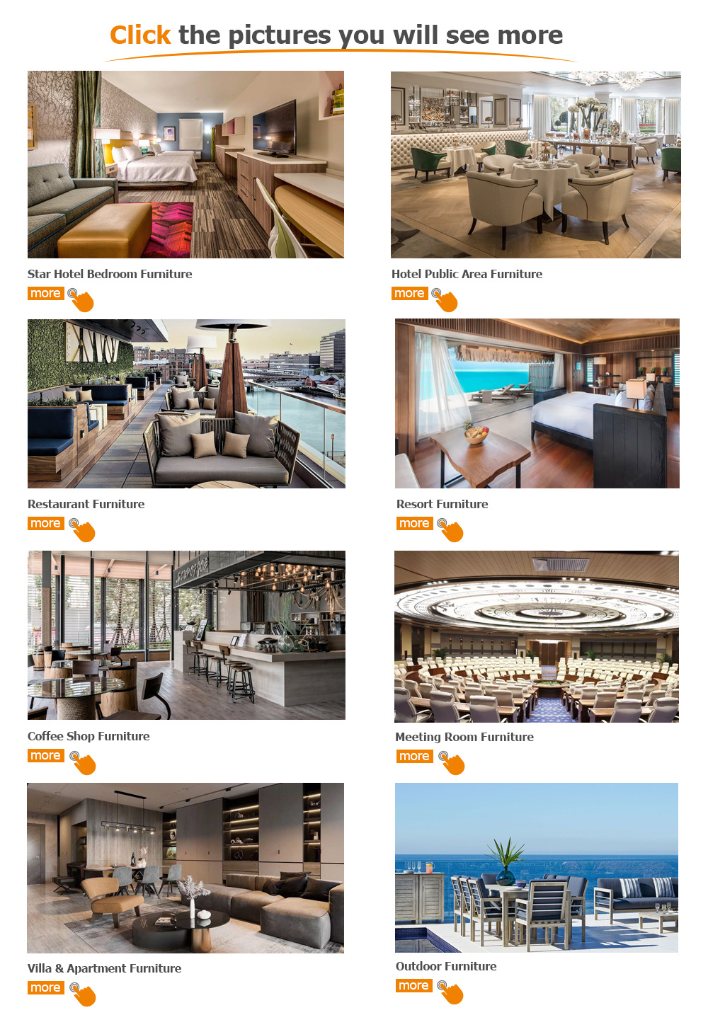 Custom Design Luxury Inn Resort Hotel Furniture