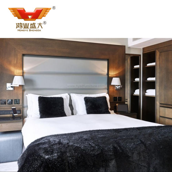 Low Price 4 Star Hotel Furniture Wooden Bed Room Set