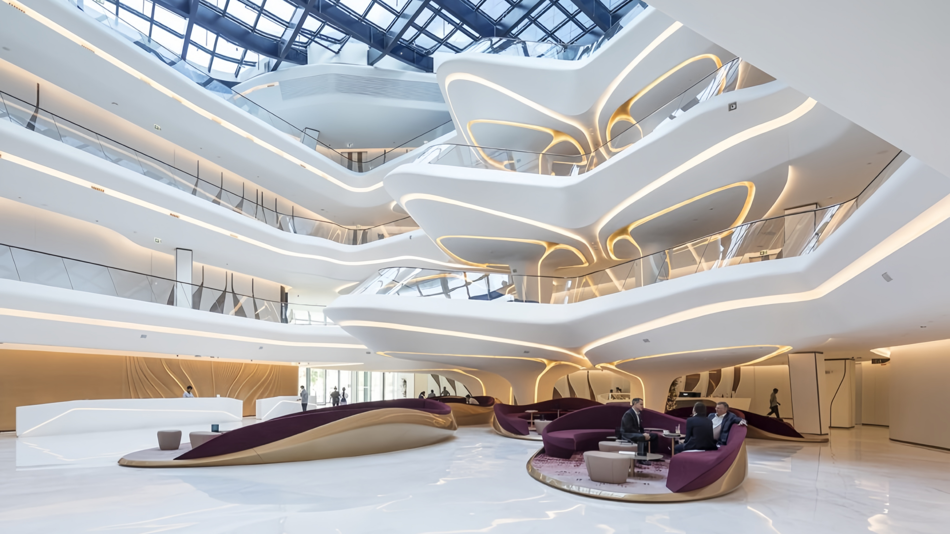 Zaha Hadid Architects fluid metal benches at ME Dubai