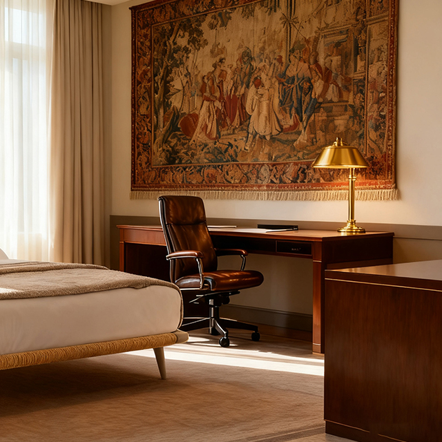 Contract Solution King Size Bed Hotel Wooden Bedroom Furniture