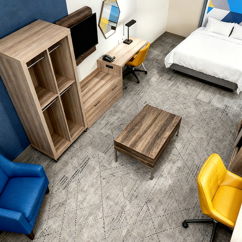 Holiday Inn Hotel Bedroom Suite Wooden Wardrobe Closets