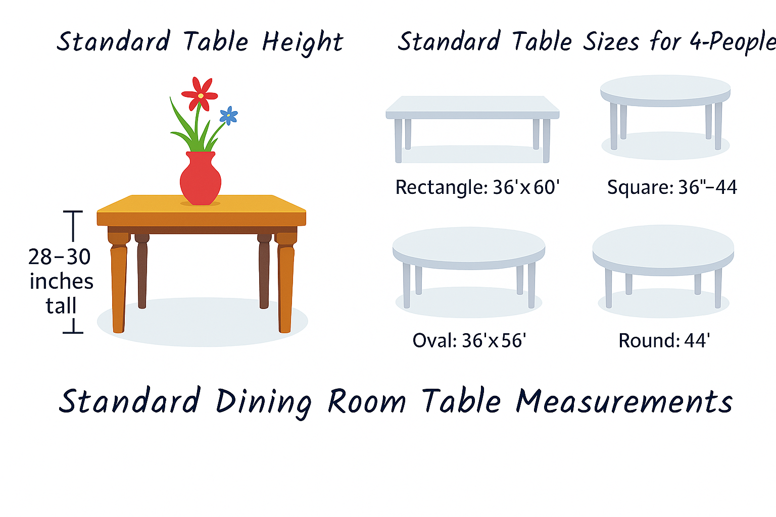 Standard Dining Room Table Measurements