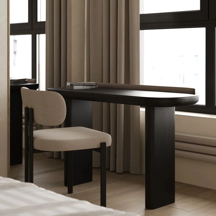 Luxury 5 Star Hotel Suite Curved Shape Office Space Furntiure Study Working Computer Writing Desk